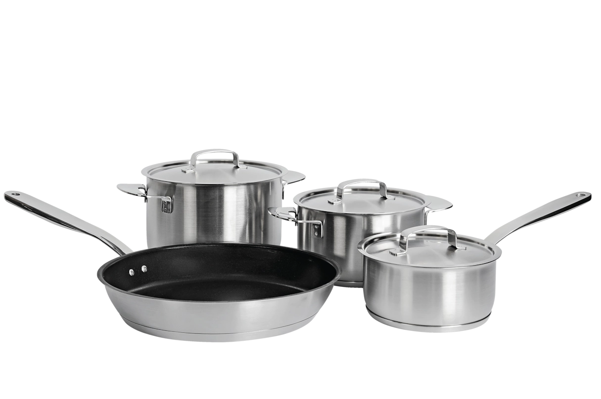 Комплект посуды All Steel с логотипом Miele 4 предмета KMTS 5704-2 Miele купить в Екатеринбурге | Всегда в наличии! | Артикул 11945190 | Официальный сайт