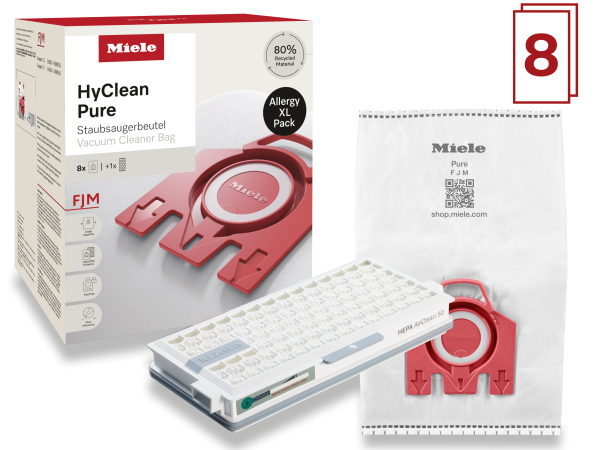 Комплект мешков-пылесборников HyClean Pure FJN Allergy XL Miele купить в #REGION_NAME_DECLINE_PP# | Всегда в наличии! | Артикул 12498190 | Официальный сайт